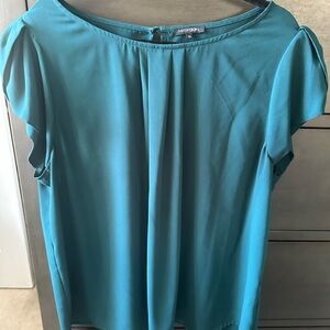 Papermoon Teal Blouse with Pleated Front